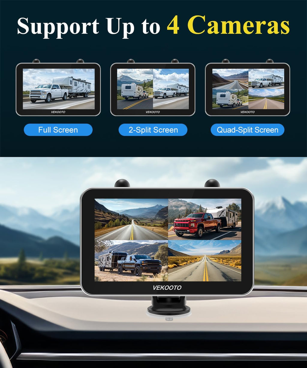 🚚 VK7Pro 2 – Magnetic, Wireless, Solar-Powered HD Backup Camera 🌞